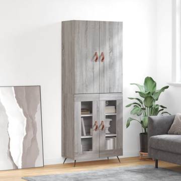 Stylish Highboard Grey Sonoma - 69.5x34x180 cm | Hipomarket