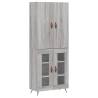 Stylish Highboard Grey Sonoma - 69.5x34x180 cm | Hipomarket