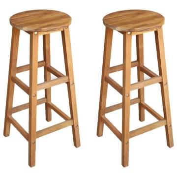 Bar Chairs 2 pcs Solid Acacia Wood - Stylish & Durable