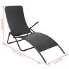 Folding Sun Lounger Poly Rattan Black | Stylish Outdoor Chair