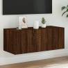 TV Wall Cabinet with LED Lights Brown Oak 80x35x31 cm Colour brown oak Size 80 x 35 x 31 cm Quantity in Package 1 