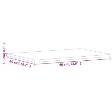 Rectangular Solid Wood Beech Table Top - 60x40 cm