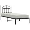 Black Metal Bed Frame with Headboard - 90x190 cm Single