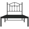 Black Metal Bed Frame with Headboard - 90x190 cm Single