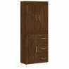 Elegant Brown Oak Highboard - 69.5x34x180 cm Engineered Wood