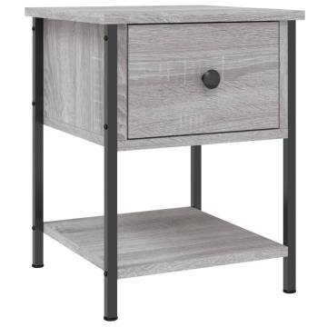 Stylish Grey Sonoma Bedside Table - 34x35.5x45 cm