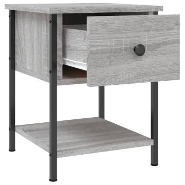 Stylish Grey Sonoma Bedside Table - 34x35.5x45 cm