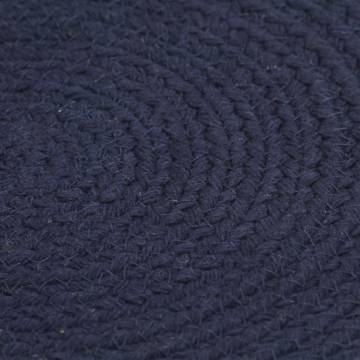 Navy Blue Cotton Placemats - 4 Pcs, 38 cm Round | Hipo Market