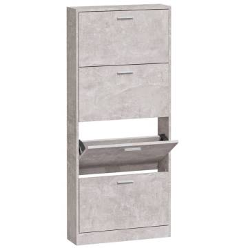 Shoe Cabinet Concrete Grey 59x17x150 cm - Stylish Design