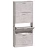 Shoe Cabinet Concrete Grey 59x17x150 cm - Stylish Design