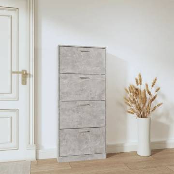 Shoe Cabinet Concrete Grey 59x17x150 cm - Stylish Design