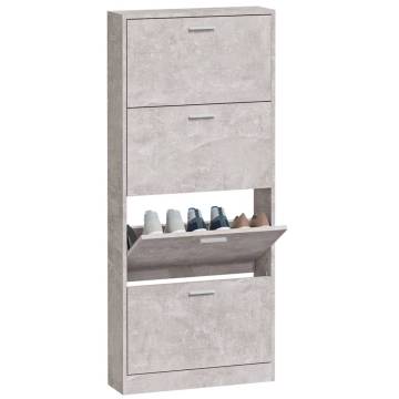 Shoe Cabinet Concrete Grey 59x17x150 cm - Stylish Design