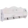 Stylish Wall Mounted Coat Rack - White Wood 50x10x23 cm