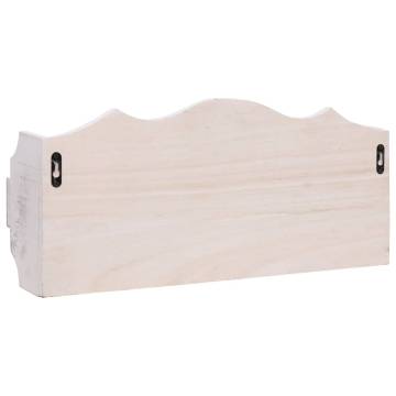 Stylish Wall Mounted Coat Rack - White Wood 50x10x23 cm