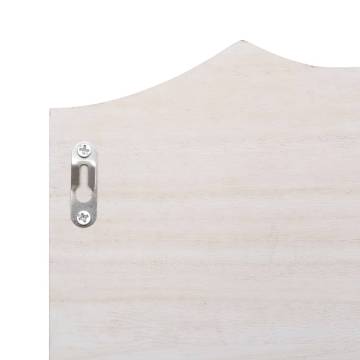 Stylish Wall Mounted Coat Rack - White Wood 50x10x23 cm