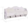 Stylish Wall Mounted Coat Rack - White Wood 50x10x23 cm