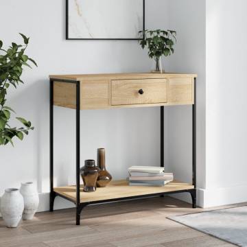 Elegant Sonoma Oak Console Table | 75x34.5x75 cm