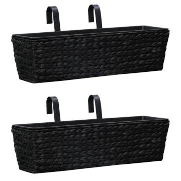 Garden Planters 2 pcs Water Hyacinth Black | Hipomarket UK