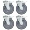  Bolt Hole Swivel Casters with Double Brakes 4 pcs 125 mm Quantity in Package 4 