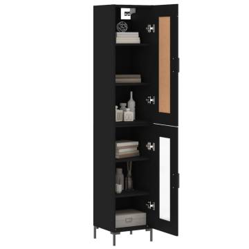 Stylish Highboard Black 34.5x34x180 cm - Hipomarket UK