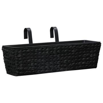 Garden Planters 2 pcs Water Hyacinth Black | Hipomarket UK