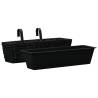 Garden Planters 2 pcs Water Hyacinth Black | Hipomarket UK