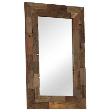 Reclaimed Wood Mirror 50x80 cm - Vintage Charm | HipoMarket