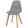 Elegant Grey Plastic Dining Chairs - 4 Pcs Set