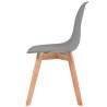 Elegant Grey Plastic Dining Chairs - 4 Pcs Set