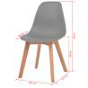 Elegant Grey Plastic Dining Chairs - 4 Pcs Set