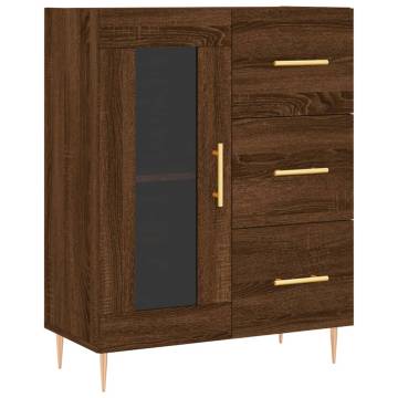 Stylish Highboard in Brown Oak - 69.5x34x180 cm | HipoMarket