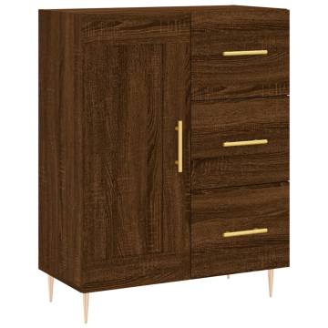 Stylish Highboard Brown Oak | Engineered Wood 69.5x34x180 cm