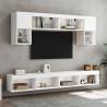 6 Piece TV Wall Units with LED - Stylish White Engineered Wood