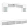 6 Piece TV Wall Units with LED - Stylish White Engineered Wood