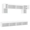 6 Piece TV Wall Units with LED - Stylish White Engineered Wood