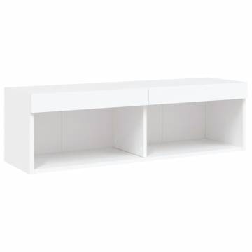 6 Piece TV Wall Units with LED - Stylish White Engineered Wood