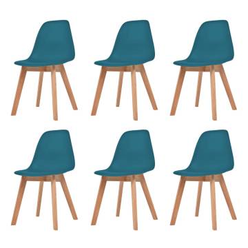 6 pcs Turquoise Plastic Dining Chairs - Elegant Design & Comfort