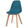 6 pcs Turquoise Plastic Dining Chairs - Elegant Design & Comfort