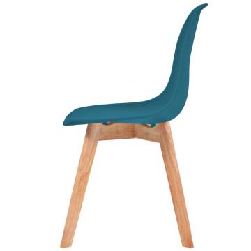 6 pcs Turquoise Plastic Dining Chairs - Elegant Design & Comfort