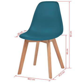 6 pcs Turquoise Plastic Dining Chairs - Elegant Design & Comfort