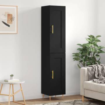 Elegant Highboard Black 34.5x34x180 cm - Durable Storage Solution