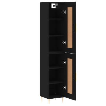 Elegant Highboard Black 34.5x34x180 cm - Durable Storage Solution