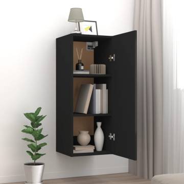 Hanging Wall Cabinet Black 34.5x34x90 cm | Hipomarket UK