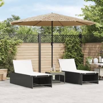 Garden Parasol with Steel Pole - 324x324 cm, Brown