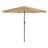 Garden Parasol with Steel Pole - 324x324 cm, Brown