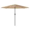 Garden Parasol with Steel Pole - 324x324 cm, Brown