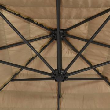 Garden Parasol with Steel Pole - 324x324 cm, Brown