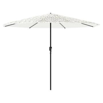 Garden Parasol with Steel Pole - 388x388 cm, White | HipoMarket