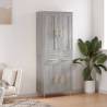  Highboard Grey Sonoma 69.5x34x180 cm Engineered Wood Colour grey sonoma Quantity in Package 1 Model 2 doors 2 drawers 