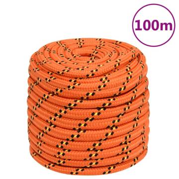 Boat Rope Orange 18mm - 100m Polypropylene for Boating & Sailing